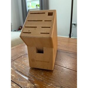 Wusthof 9 Slot Wooden Knife Block Kitchen Shears Holder Light Wood Storage